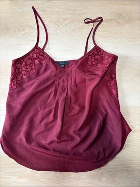 Talula Wine Red Lace-Trim Camisole